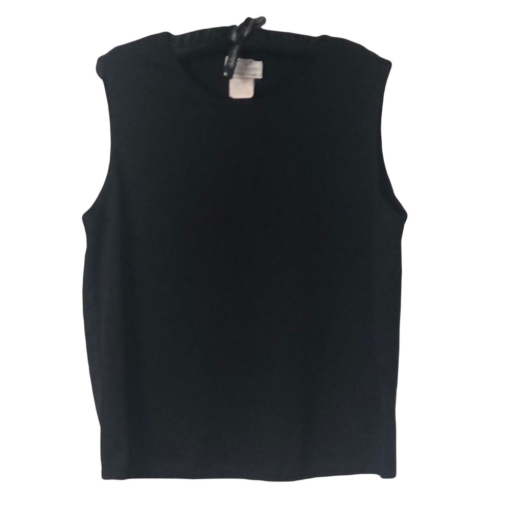 Kathie Lee Collection women’s black round neckline sleeveless shell top Size L